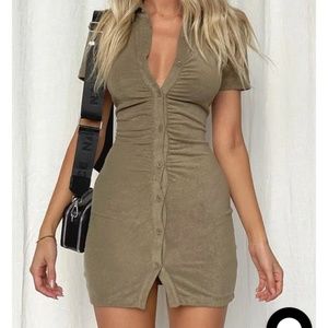 Khaki White Fox dress